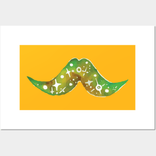 Green Space Mustache Posters and Art